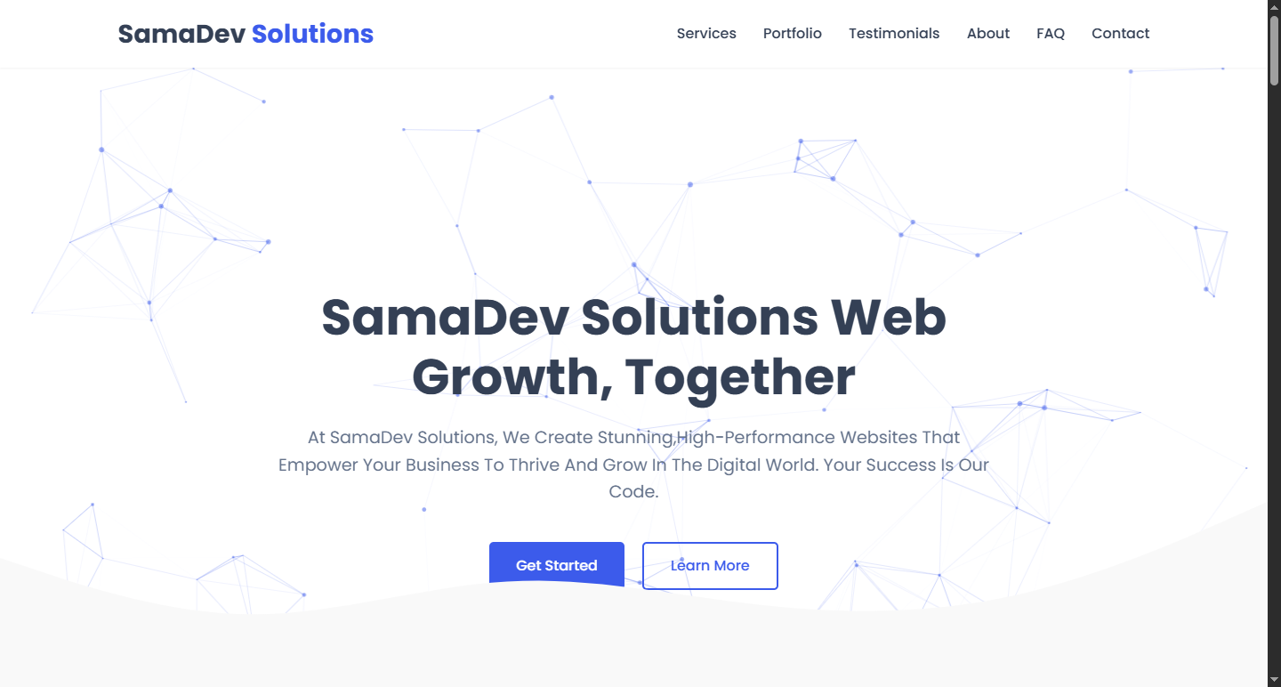 Samadev Solutions digital agency website by Abdul Samad